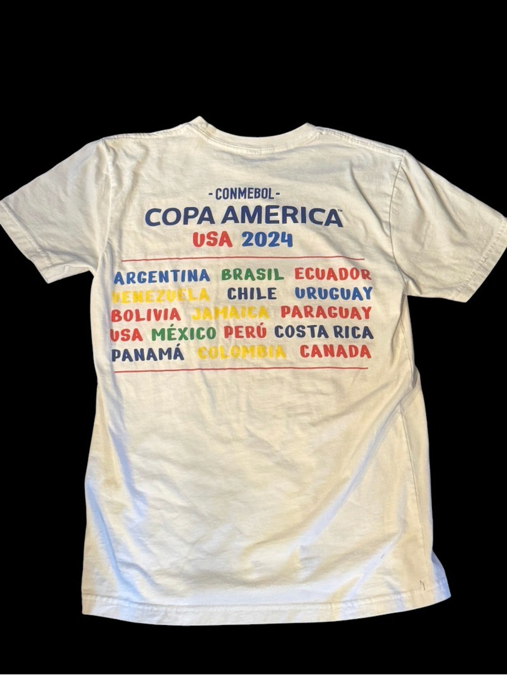 Copa America RARE USA 2024 Soccer Graphic Tee Argentina Chile Brazil Mexico Peru